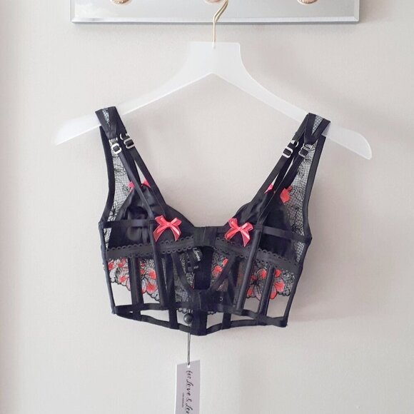 NWT For Love & Lemons Penelope floral embroidery bustier, XXS - Picture 12 of 14